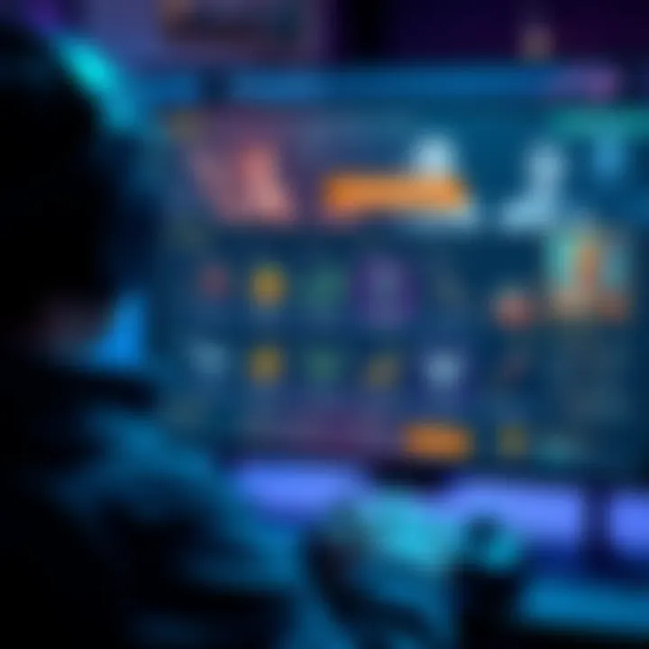 Loot systems in video games A gamer assesses loot options in a video game, comparing crafting and tiered systems on a screen