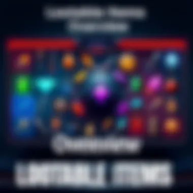 Lootable Items Overview A collection of various lootable items displayed on a game interface, highlighting their functions and uses.