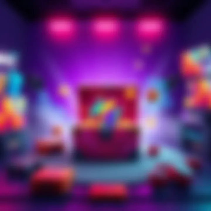 A visual of lootboxes opened, revealing a shiny and colorful rare skin inside a gaming setup.