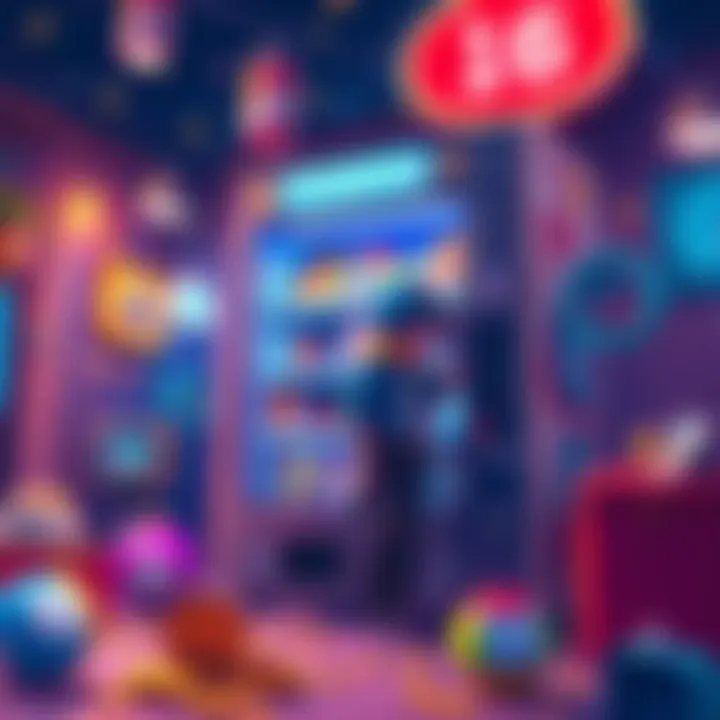 A player character looting a vending machine in a colorful game environment, surrounded by various items and coins, showcasing the new feature in Otherworld.