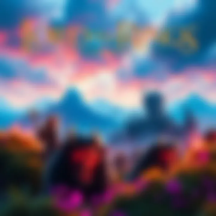 A fantasy scene representing a new Lord of the Rings game with elves and orcs in a vibrant landscape