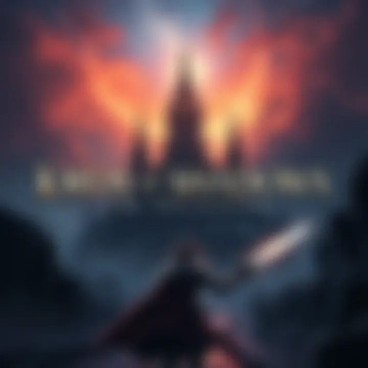 Lords of Shadows: The Navigator Cover A dark fantasy landscape featuring a mysterious castle under a starry sky, with a brave character holding a sword in the foreground.