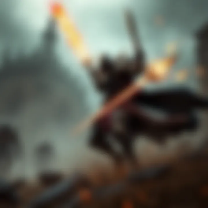 A character in Lords of the Fallen 2.0 engaged in combat, showcasing skills and spells in an open environment.