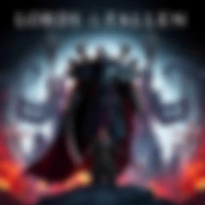 Promotional art for Lords Of The Fallen showing key characters and game environment