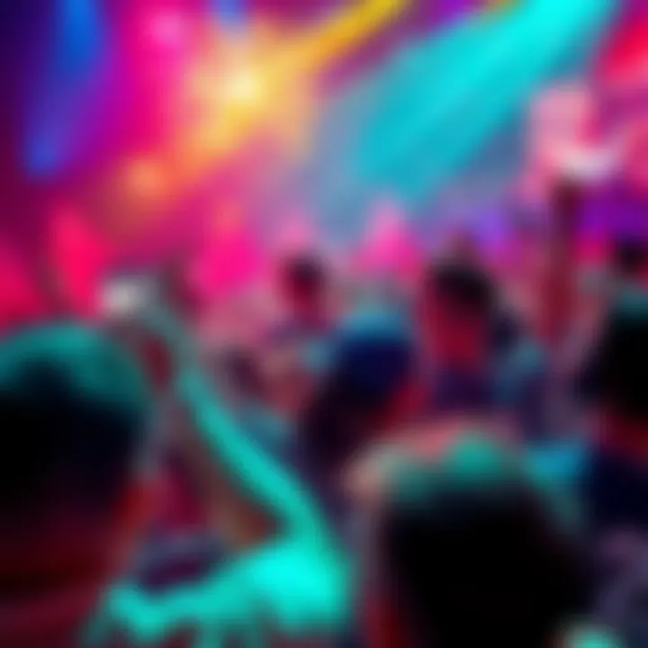 A vibrant scene of fans engaging during the LosPollosTV livestream, showcasing excitement and celebration of a record achievement.