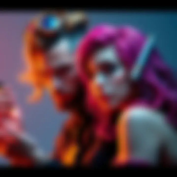 LOUIS drawing inspiration from the vibrant hair of Domina, showcasing the creative connection between them