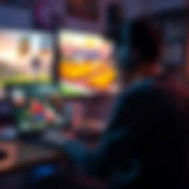 Low-End PC Gaming A person playing games on a low-end laptop featuring titles like Stardew Valley and Football Manager