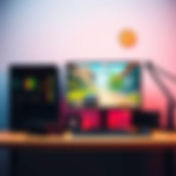 Low-End PC with Gaming Setup A low-end PC setup with a GTX 1060 graphics card and an i7-4930K processor on a desk, showing gameplay on the monitor.