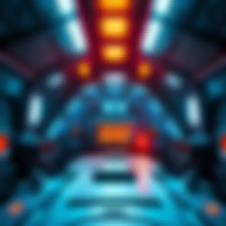 Low energy spaceship ready for mission A spaceship with dim lights and a control panel indicating low energy levels, preparing for a mission but lacking full power.