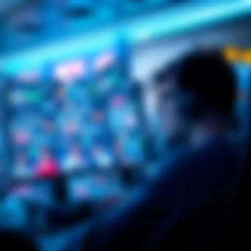 A gamer looking frustrated at their screen filled with low-level accounts during a match