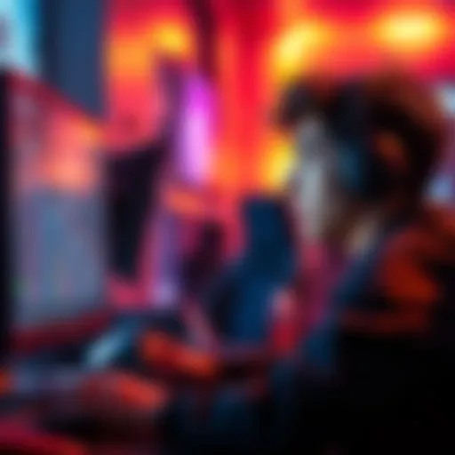 Graph showing a declining trend in gaming pickrate, with a gamer looking concerned at a computer screen