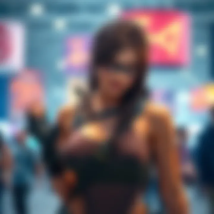 A cosplayer in a low-poly Lara Croft outfit, showcasing a creative and humorous design for a convention.