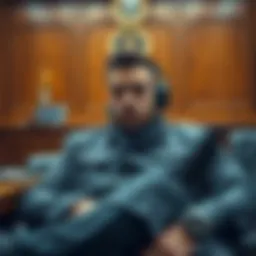 Streamer LowTierGod sitting in a courtroom with a concerned expression, highlighting the legal decision on his child support payments.