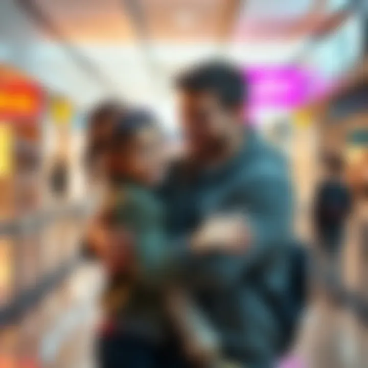 LowTierGod meeting his daughter LowTierGod embracing his daughter at a mall, showing a moment of affection and joy, both smiling
