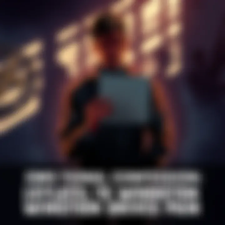 An individual stands with a pained expression, holding a letter symbolizing loyalty to Winston. The background shows shadows of betrayal illustrating contrasting emotions.