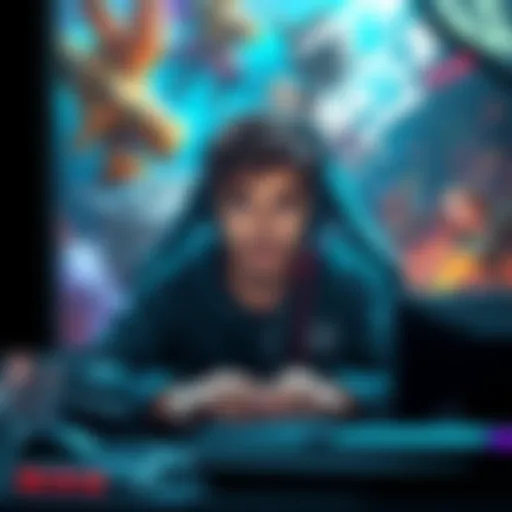 A seasoned LR5 player looks stressed while gaming, surrounded by boss battle visuals and community expectations.