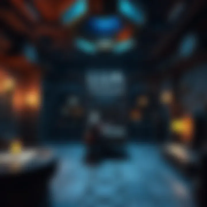 A player solving challenges in the Lua puzzle room, surrounded by various puzzles and interactive elements