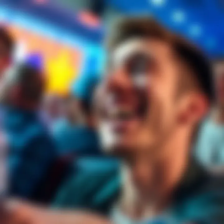 Lucas Baker with a big smile and comedic expression, engaging the audience with humor.