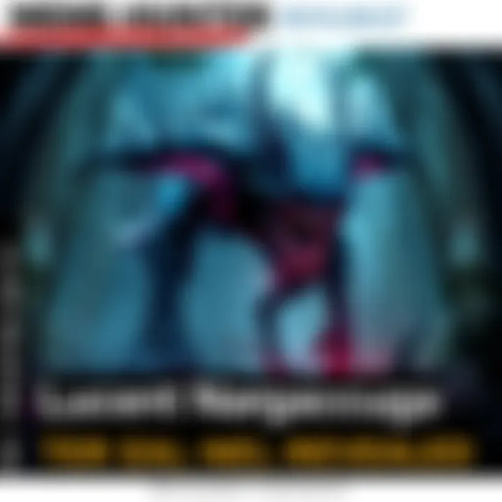 Lucent Nargacuga in action A sleek, stealthy Lucent Nargacuga monster preparing to ambush its prey in a dense forest environment.