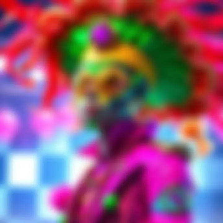Lucio dressed in colorful Carnaval-themed outfit, showcasing bright colors and festive designs, ready for a celebration.