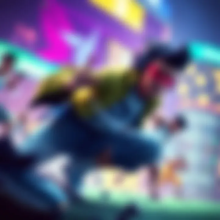 Lúcio performing a stunning move on the gaming battlefield, showcasing his vibrant colors and unique style