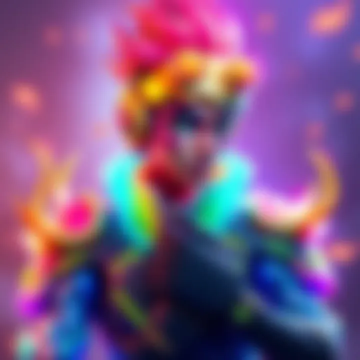 Lucio with new skin concept Lucio character showcased in a vibrant new skin design, featuring bright colors and thematic elements related to music and movement.