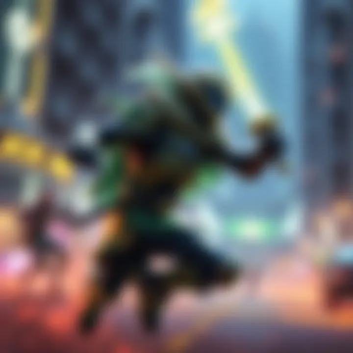 Lucio character performing a rollout at the beginning of a match, showcasing movement strategy and positioning on the battlefield