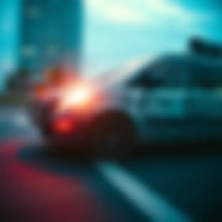 A vehicle captured mid-action in a remarkable headshot moment, showcasing the dynamic nature of the scene.