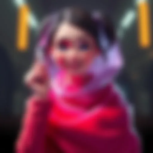 Lucy showing her new emote and wrap design, celebrating the recent findings.