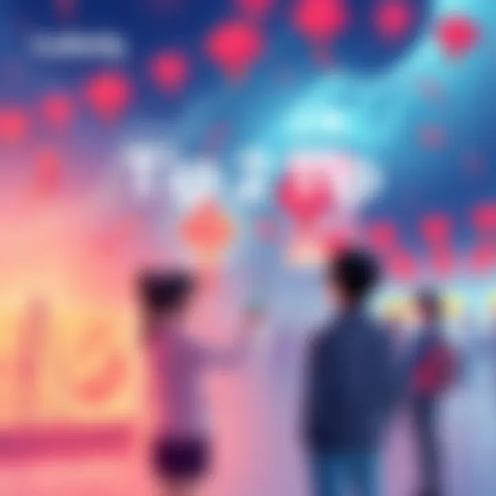 An illustration of creators receiving tips through Ludwig’s new system in a vibrant Chinese market setting, with visuals representing engagement and monetization.