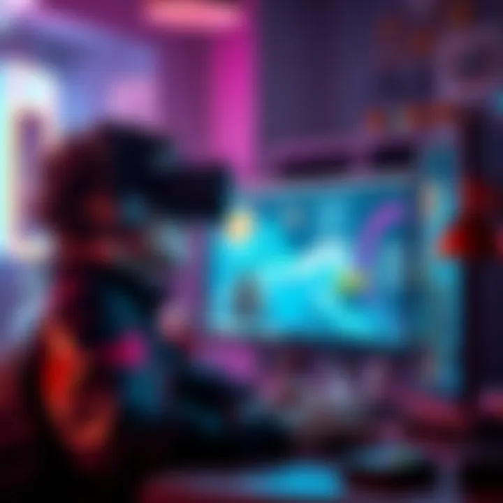 Luke Ross working on a Cyberpunk VR mod with a computer showing game graphics