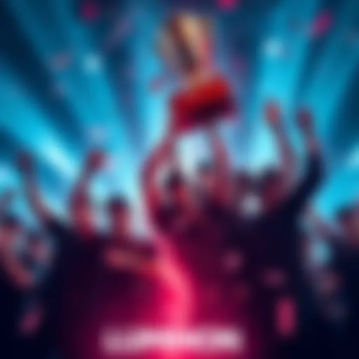 Luminon Gaming team celebrating their win against TaylorMade at Dreamhack Atlanta Open #2, lifting a trophy with excitement.