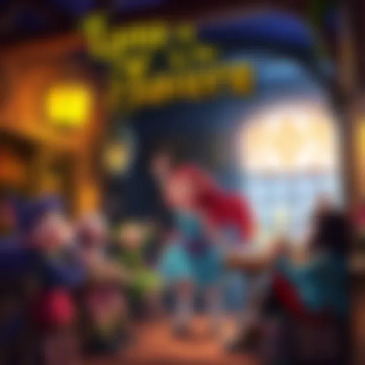 Colorful characters from Luna in the Tavern animated series celebrate its launch in a lively tavern setting.