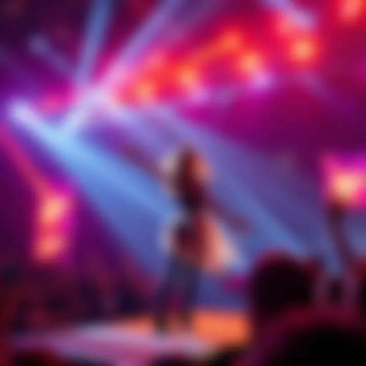 Luna Performing at Concert Luna on stage with colorful lights and a cheering crowd at Albion concert