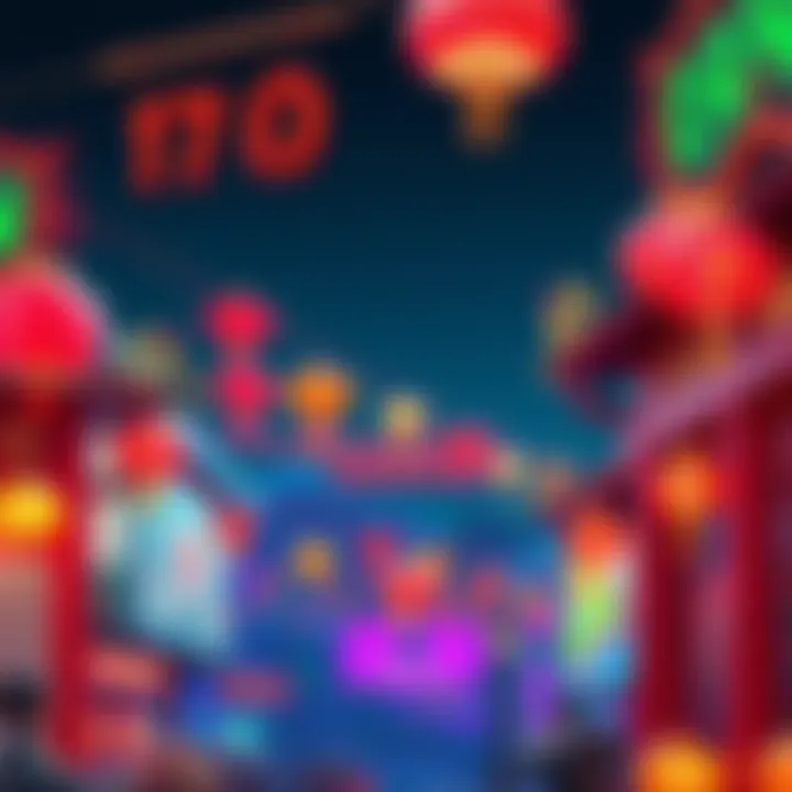 Lunar New Year Decorations in The Old Peace New Lunar New Year decorations displayed in The Old Peace with vibrant colors and festive motifs.