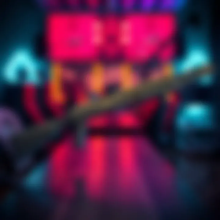 M26 shotgun showcased on a table with a competitive gaming setup in the background