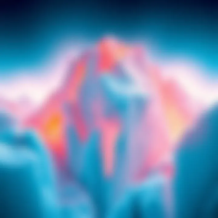 A visually striking glacier formation with vibrant ice colors, symbolizing the M4 Glacier trend.