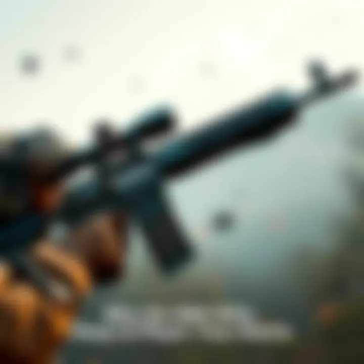 A player aiming an M60 rifle in a combat scenario, showcasing its design and features.
