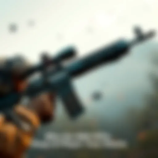 M60 Rifle in Action A player aiming an M60 rifle in a combat scenario, showcasing its design and features.