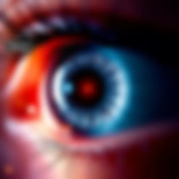 Illustration showing the macula in a human eye highlighting its central spot for vision.