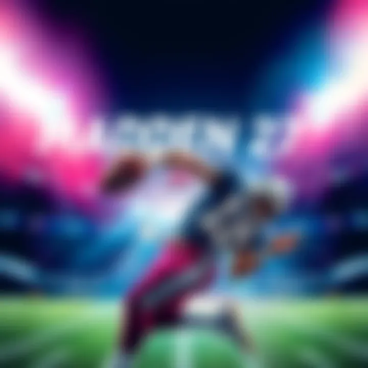 Cover art for Madden 27 featuring a football player in action with a vibrant background