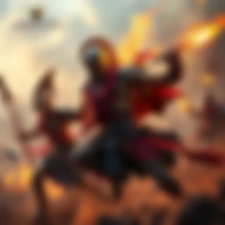 A warrior using Madurai Thara to defeat Acolytes in a vibrant battle scene