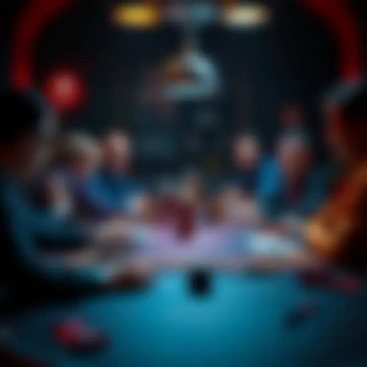 A dynamic scene of players engaged in a Mafia game, showcasing strategy and excitement.