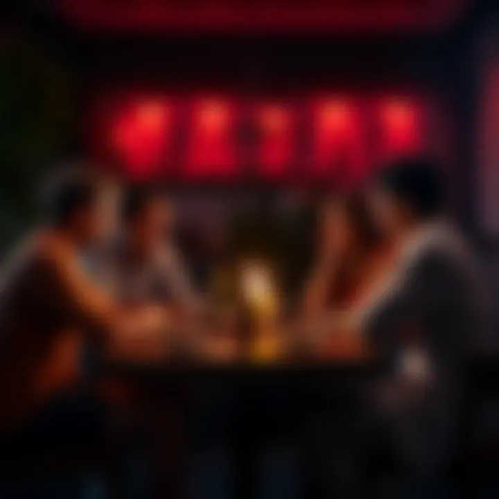A group of friends gathered around a table, engaged in a lively game of Mafia, showcasing excitement and interaction