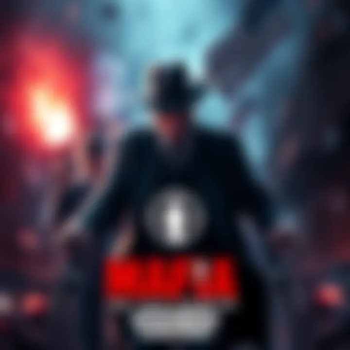 Cover art for Mafia: The Old Country featuring intense action and Denuvo logo.