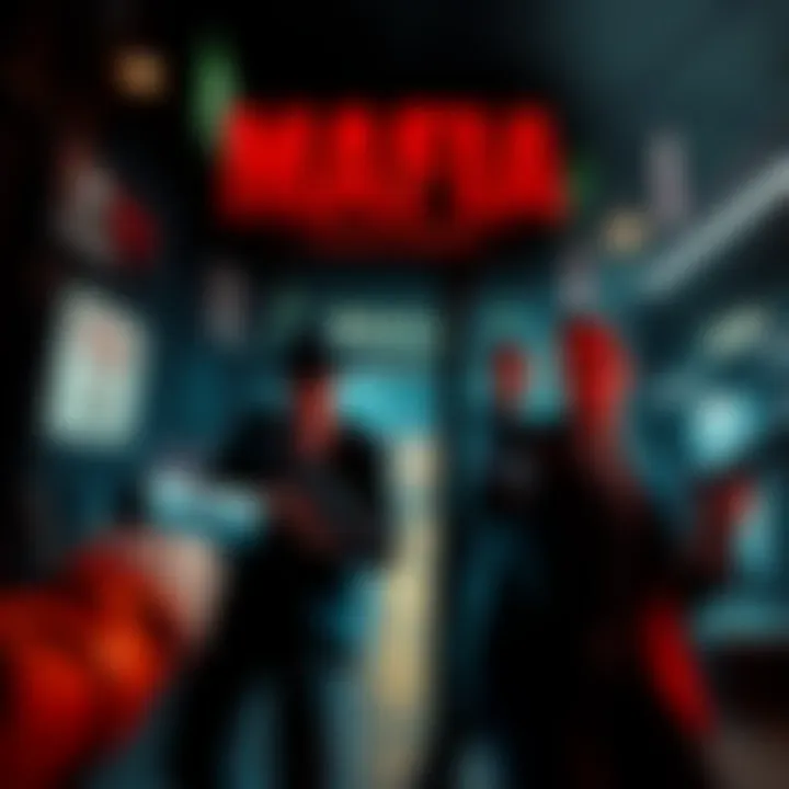 Mafia Game Scene A thrilling scene from Mafia: The Old Country featuring players engaged in intense gameplay with dark urban graphics.