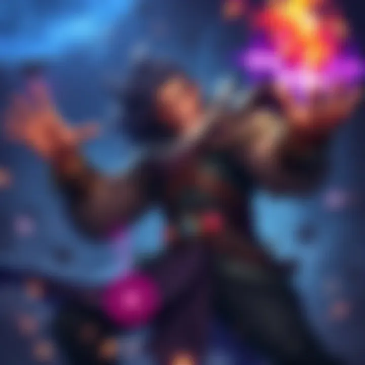 Mage casting spell with diverse items Mage using various unique items to enhance gameplay and build styles