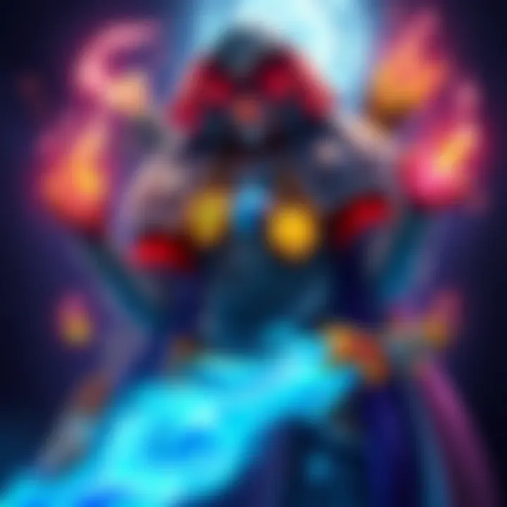 A powerful mage character showcasing various magical items designed for mid-game performance, emphasizing cooldown reduction, penetration, and power enhancements.