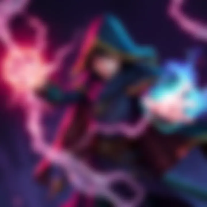 A fantasy mage character surrounded by magical energy, focusing on casting a powerful spell, illustrating the role of mages in gaming