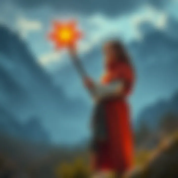 A mage with a bright robe stands in Liurnia, gripping a morning star, ready to face imps.